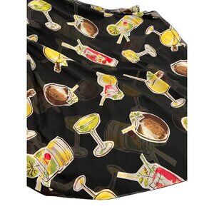 Westbound Beach Sarong Bathing Suit Coverup Black Drinks Coconut Martini